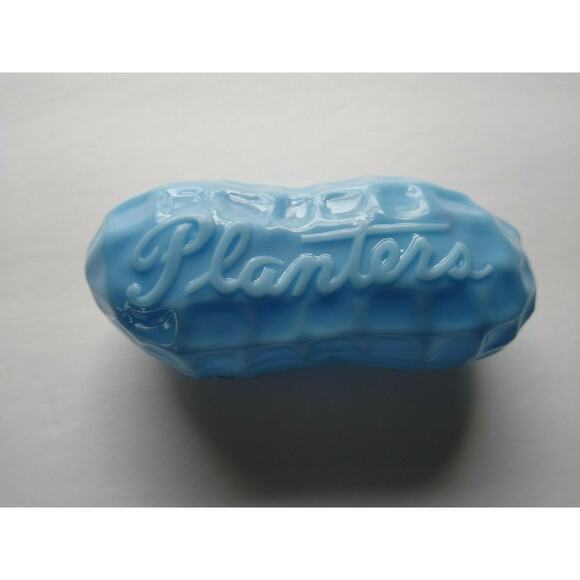 Mr Peanut Hard Plastic Nut Shaped Candy Container Planters Embossed Blue 1950s - Picture 12 of 12
